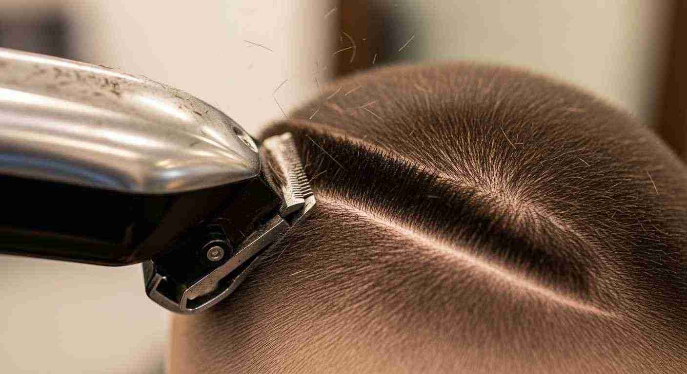 Buzz Cut Styles for Men complete haircut guide 31 (Action shot of clippers in use.)