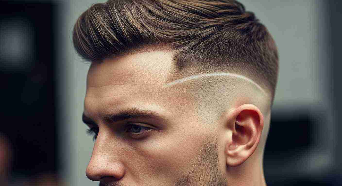 A man with a high skin fade undercut and a well-groomed beard, showcasing a modern hairstyle.