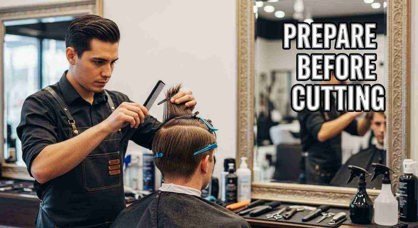 Buzz Cut Styles for Men complete haircut guide 29 A person carefully arranging tools and materials on a table in preparation for cutting a piece of wood.