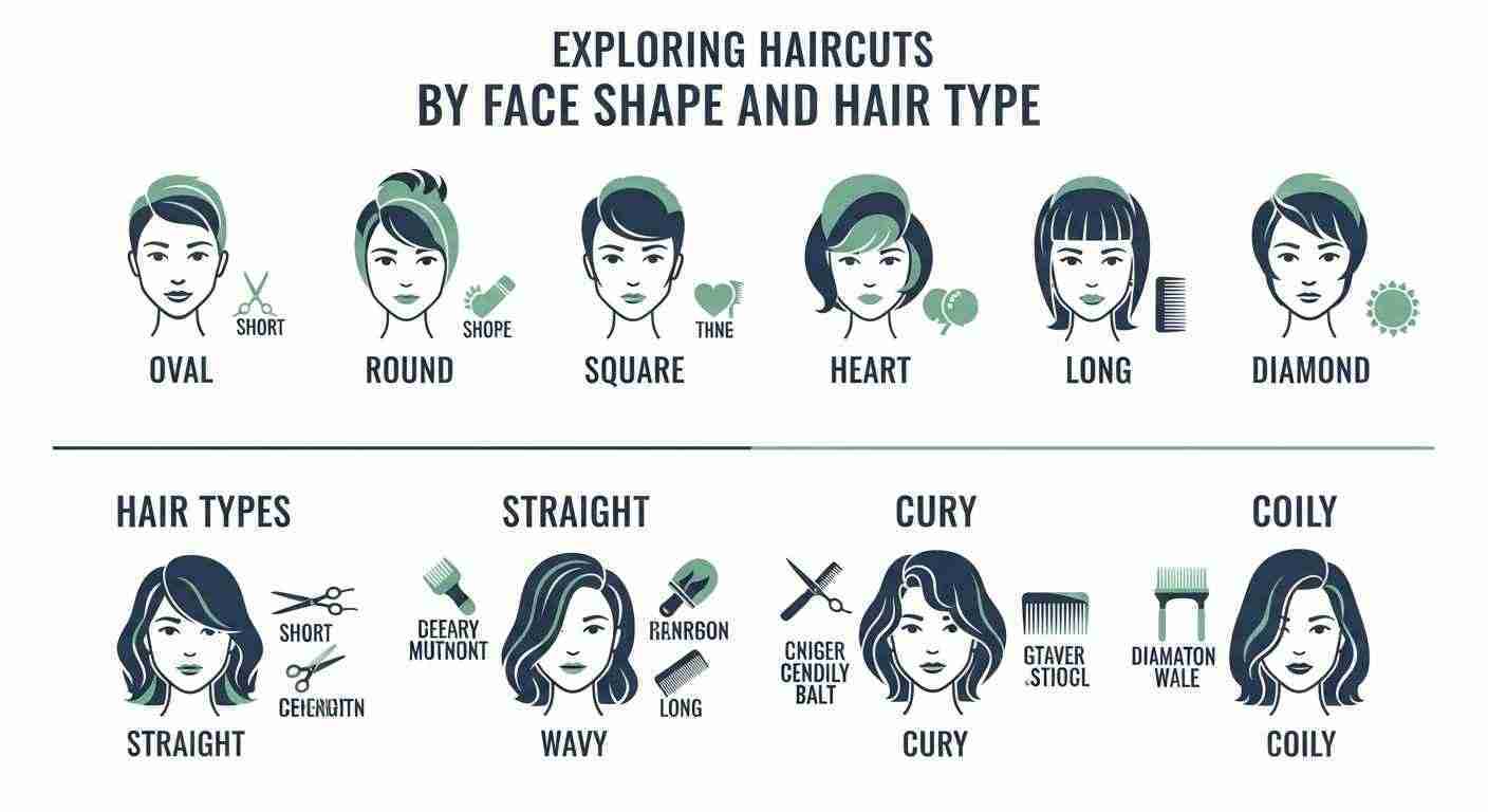 Proven Mens Hairstyles Every Man Should Try Right Now 1 Guide to styling hair based on face shape and hair type, featuring various haircut options and techniques.