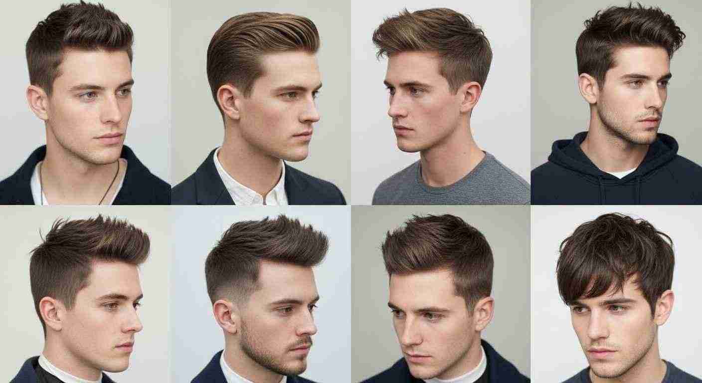 Proven Mens Hairstyles Every Man Should Try Right Now 15 A collage showcasing various men's hairstyles suitable for casual, everyday style.