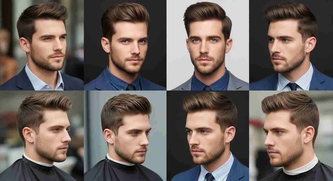 Proven Mens Hairstyles Every Man Should Try Right Now 11 A collage showcasing various men's hairstyles, highlighting professional haircuts for different styles and preferences.