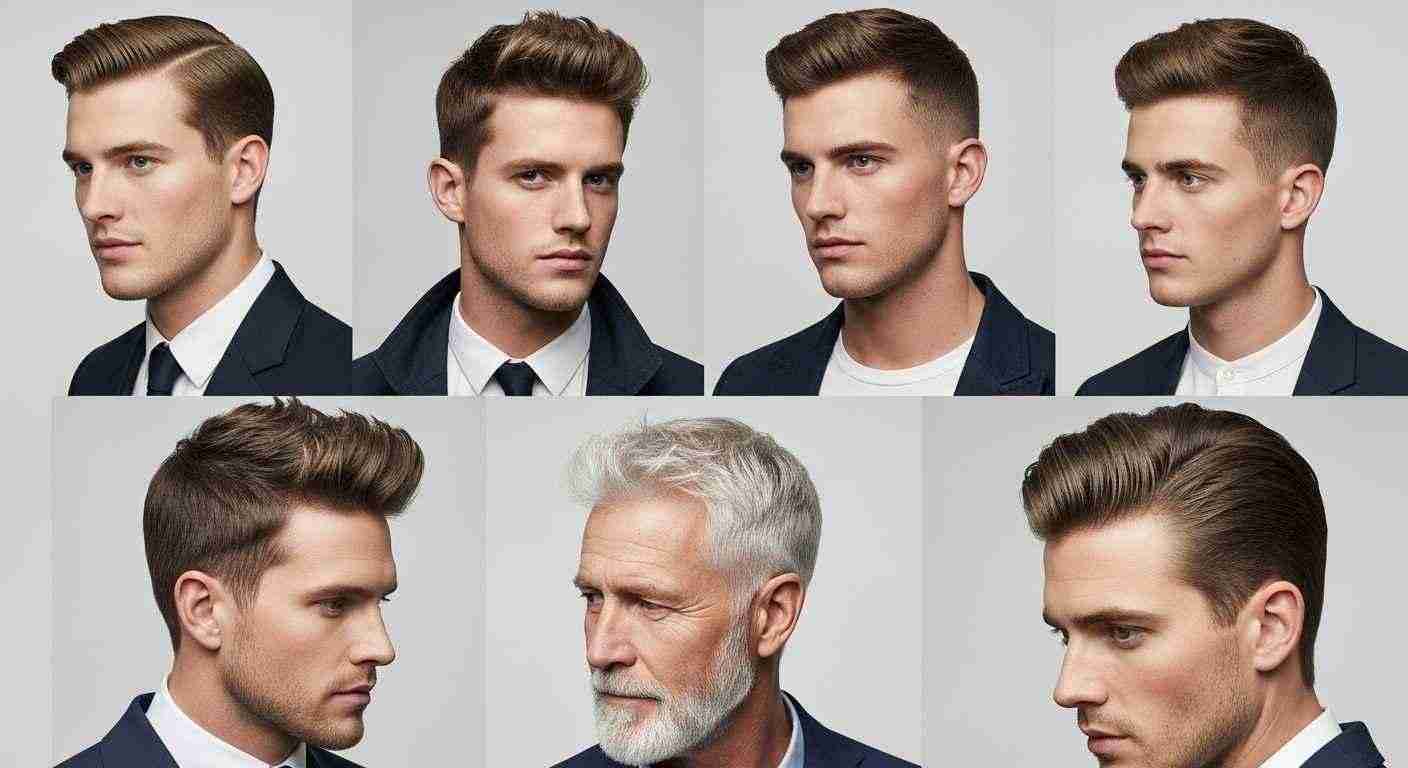 Short Haircuts for Men Barber Approved Styles You Must Try 7 A collage showcasing various men's hairstyles, illustrating timeless cuts that appeal across generations and styles.