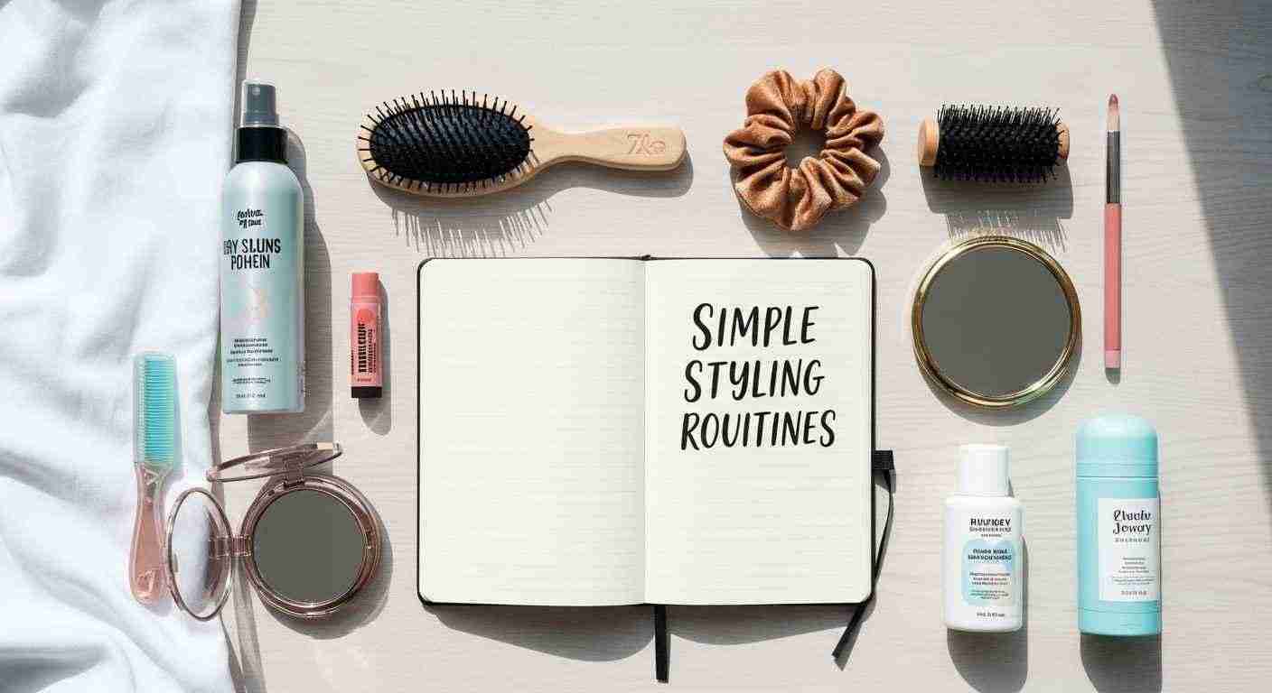 Simple styling routines for teens, showcasing easy hair and fashion tips for a fresh, youthful look.