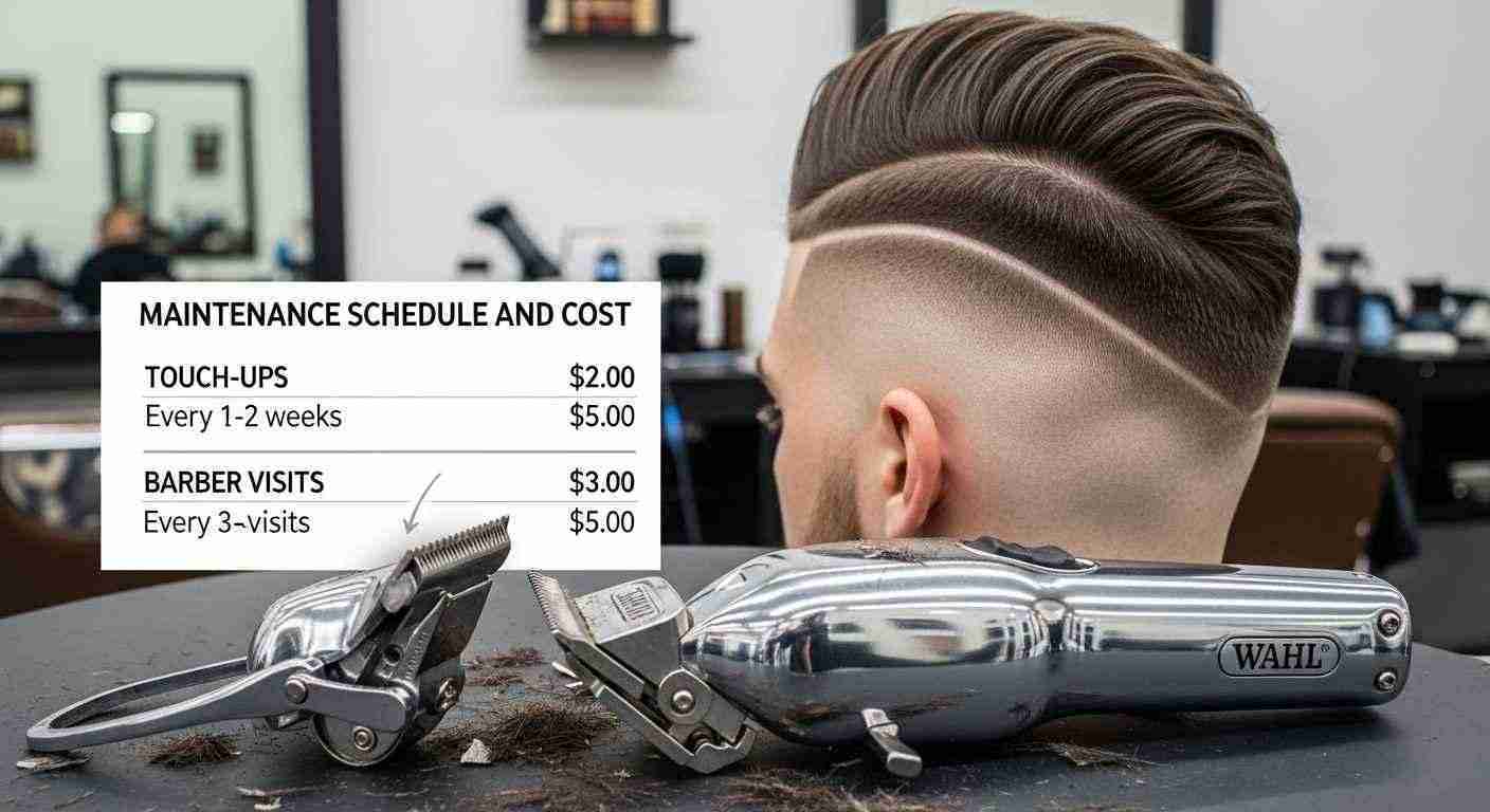  A man is getting his hair cut with Wahl clippers, focusing on the precision of the clipper's blades.