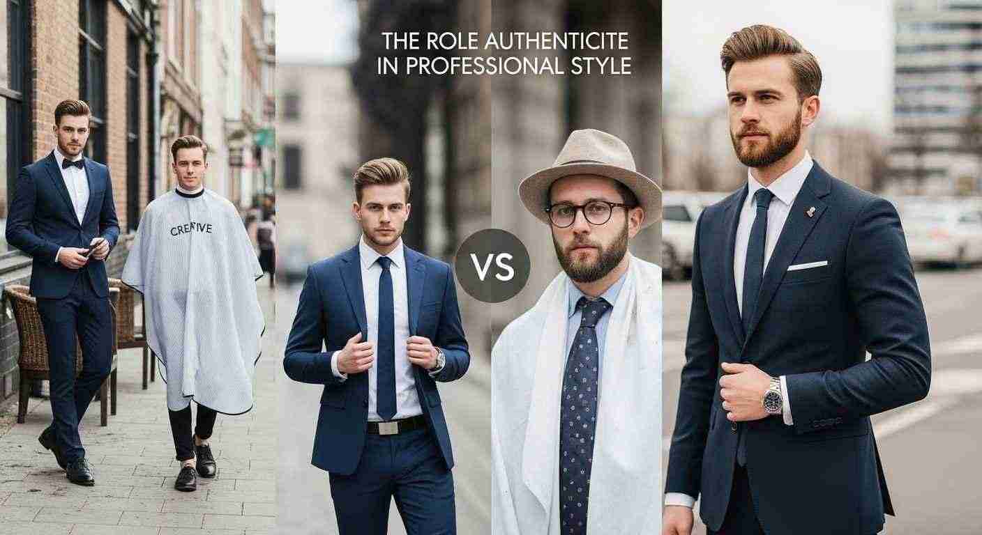Professional Haircuts Men Love for a Sharp Clean Look 21 Comparison of gold authentic style versus personal style, highlighting the role of authenticity in professional appearance.