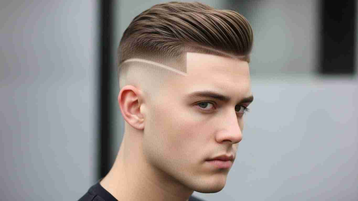  A man with a high and tight haircut featuring a shaved undercut and a clean-shaven head. 