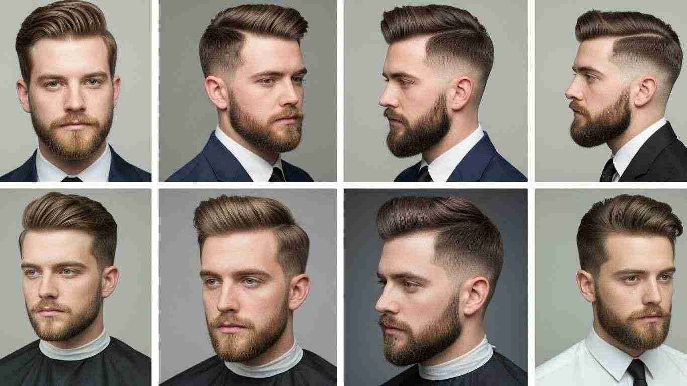  A collage showcasing various high and tight men's hairstyles, highlighting different styles and variations. 