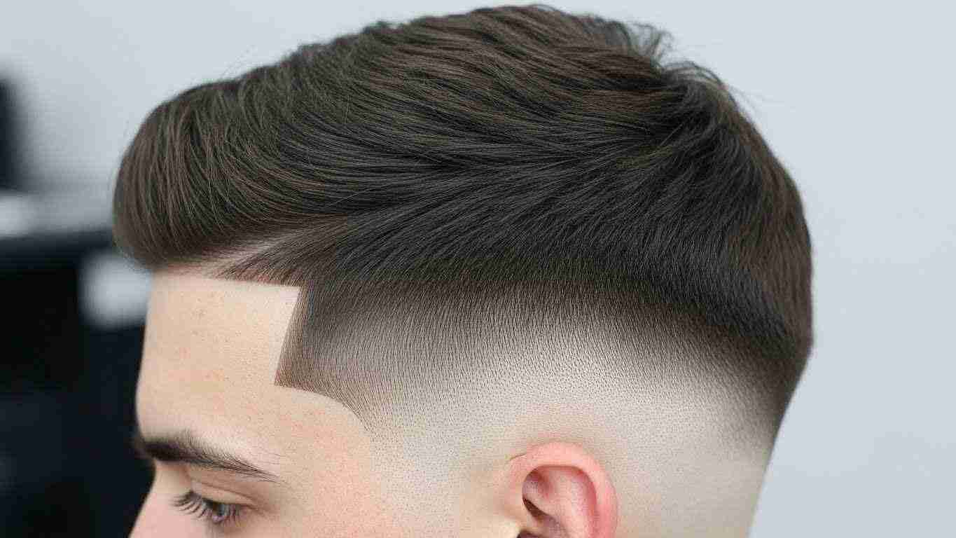  A man with a shaved undercut haircut featuring smooth blending and a high and tight style without harsh edges. 