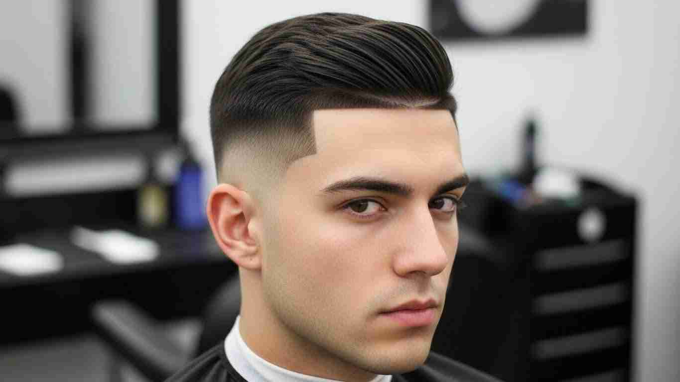 A man with a high and tight fade haircut is looking directly at the camera with a neutral expression.