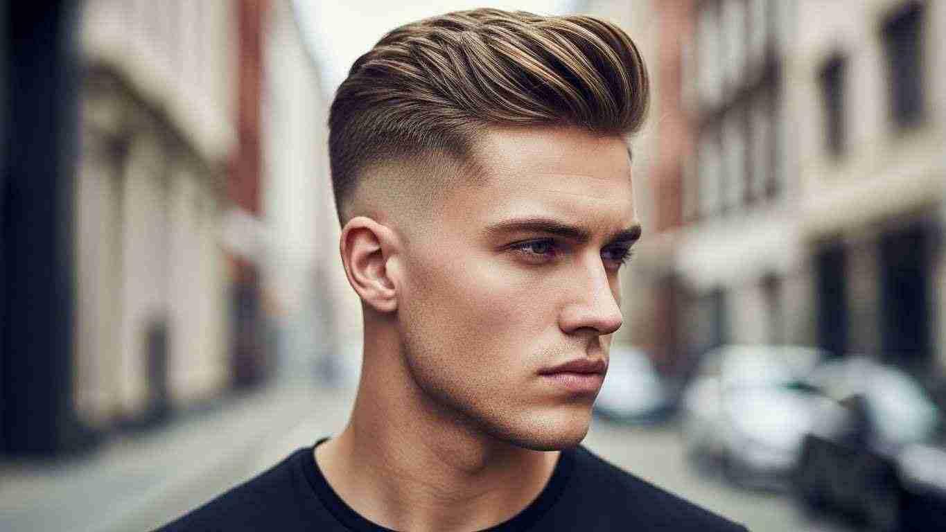  A man with a high and tight haircut featuring a stylish mohawk on top, balancing harshness and modern flair.