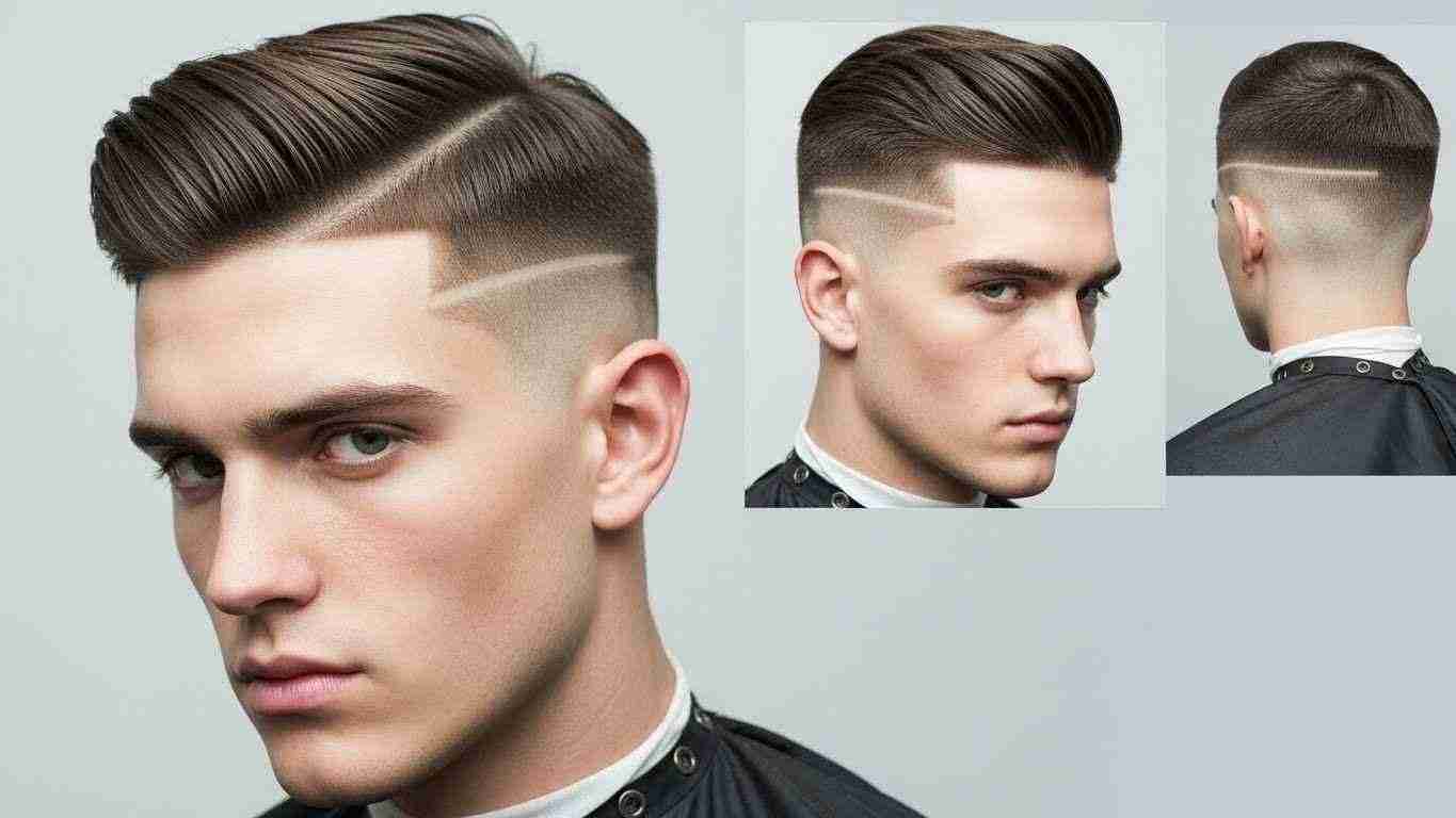 A man with a shaved head and a side part, showcasing the high and tight haircut style.