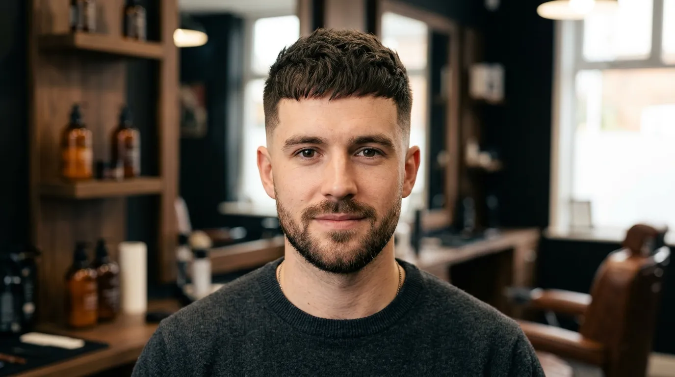 Taper Fade UK: 5 Styles, Guard Sizes & What to Ask Your Barber 3 taper fade textured crop UK men barbershop most requested style 2026