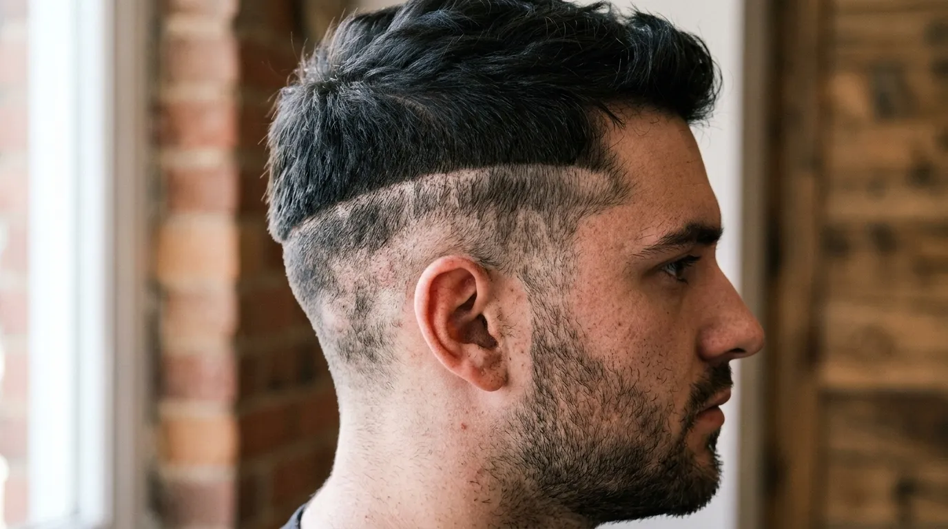 Skin Fade UK: 7 Styles, Guard Sizes & Mistakes to Avoid 17 poor skin fade visible weight line patchy blend uneven neckline UK barbershop