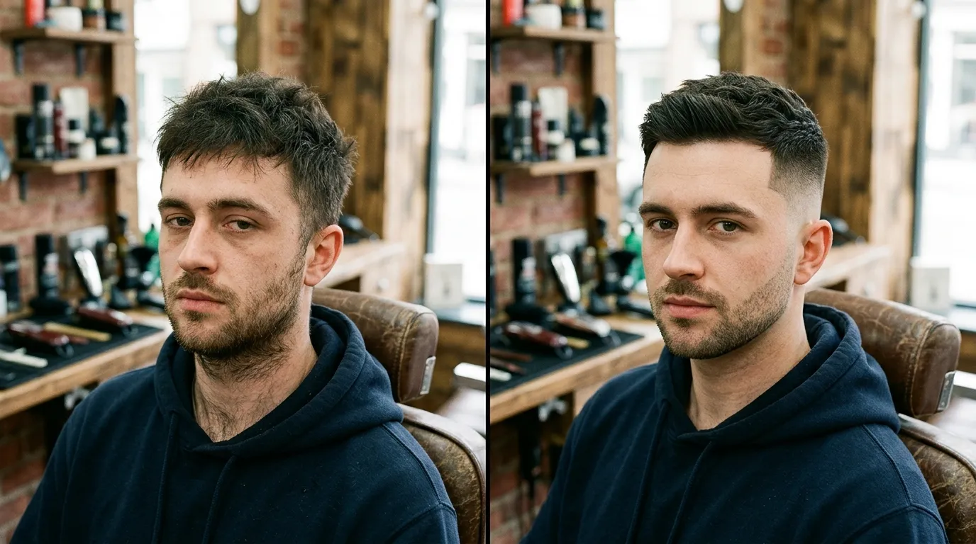Skin Fade UK: 7 Styles, Guard Sizes & Mistakes to Avoid 19 skin fade day one fresh vs day fourteen grown out comparison UK men