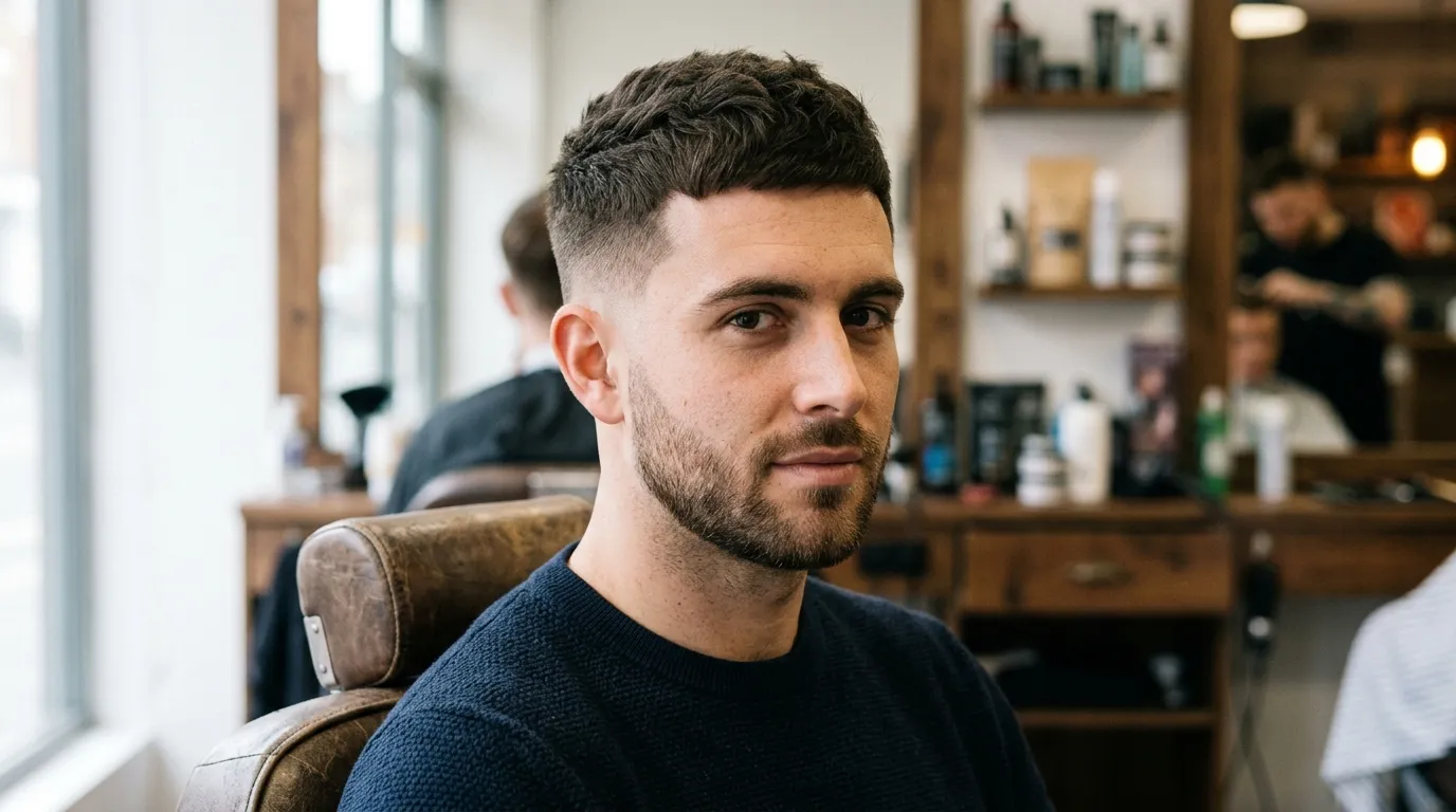 Low Drop Fade UK: 7 Styles & 1 Barber Script 3 ow drop fade textured crop UK men hairstyle.