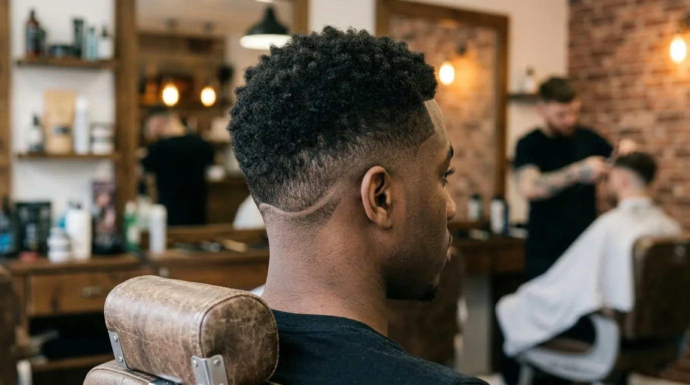 Low Drop Fade UK: 7 Styles & 1 Barber Script 7 low drop fade curly hair natural top UK barbershop