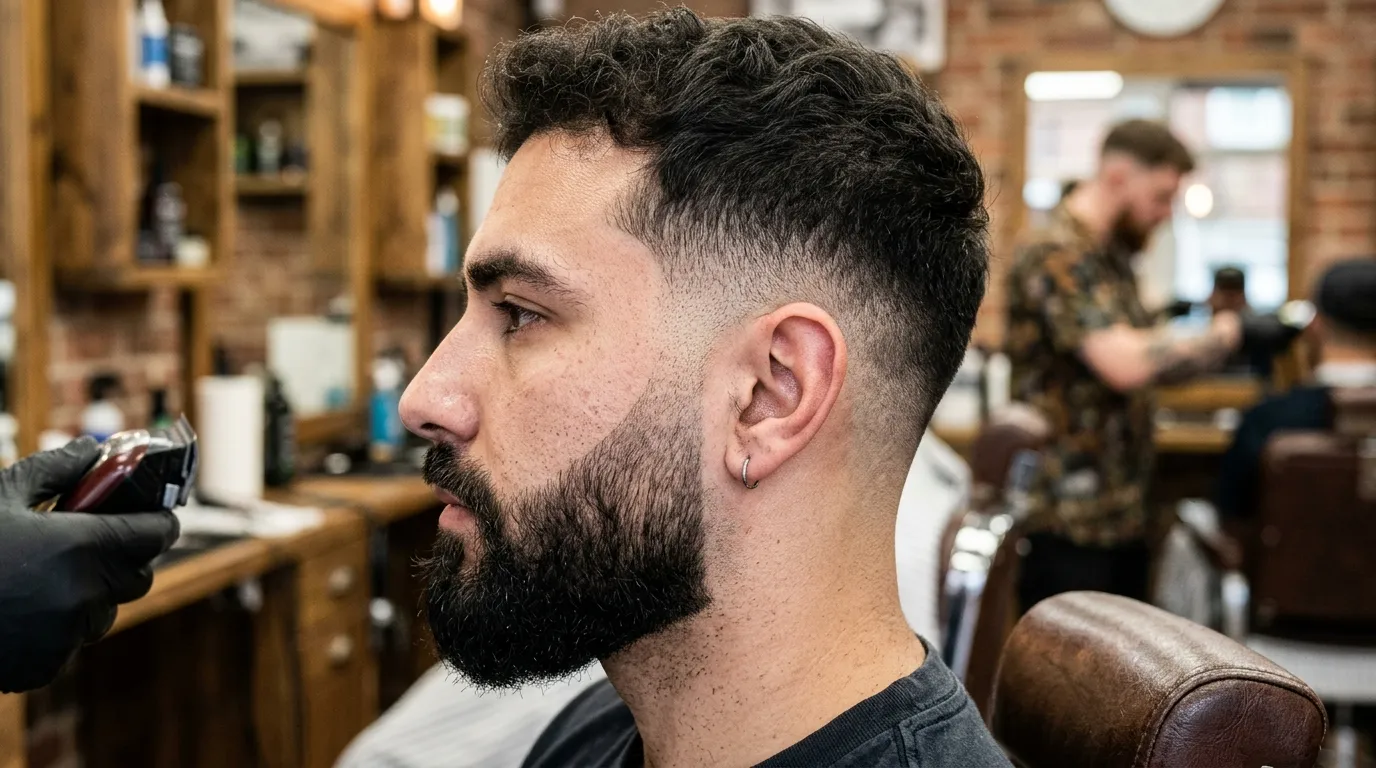 Burst Fade Mullet with Beard UK: 4 Styles & the Junction Fix 1 burst fade mullet beard junction blend sideburn UK