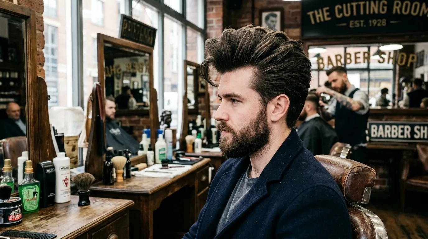 Textured Brush-Up Hairstyle UK: 6 Styles, Zero Flat Spots 17 long voluminous textured brush up UK quiff style barbershop