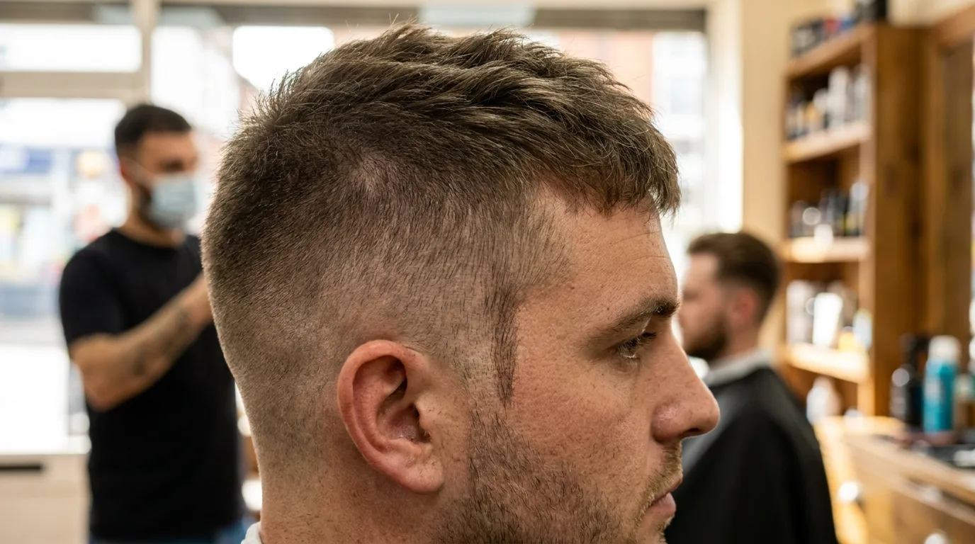Low Taper Fade vs Burst Fade Mullet: Which One Should You Get? 3 low taper fade transition point detail UK barbershop