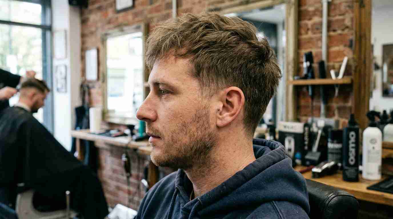 low burst fade grow out day 14 arc softening UK barbershop