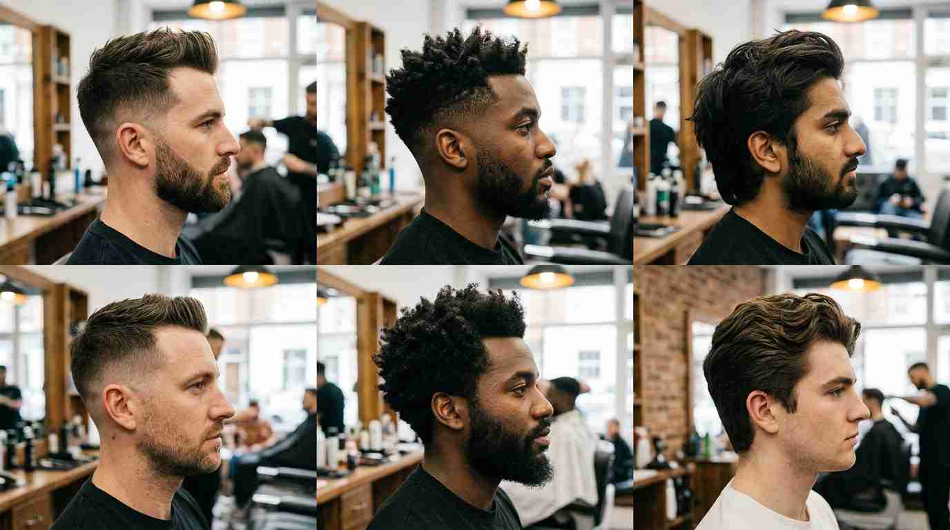 Textured Brush-Up Hairstyle UK: 6 Styles, Zero Flat Spots 7 textured brush up 6 variations UK barbershop styles
