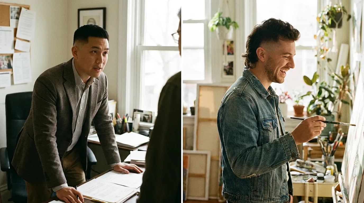 Low Taper Fade vs Burst Fade Mullet: Which One Should You Get? 17 low taper fade office vs burst fade mullet creative UK