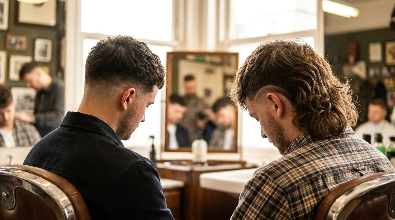 Low Taper Fade vs Burst Fade Mullet: Which One Should You Get? 1 low taper fade vs burst fade mullet rear view UK barbershop